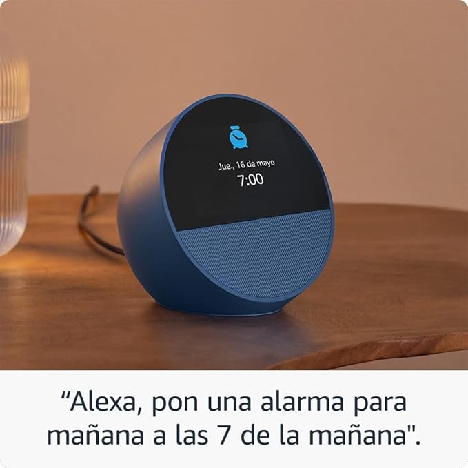 Nuevo Amazon Echo Spot 2024 negro despertador inteligente con Alexa