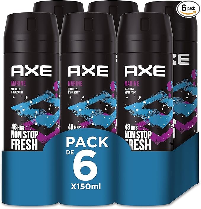 Pack 6 desodorantes Axe Marine bodyspray hombre