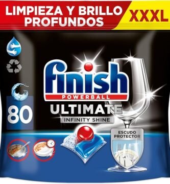 Bolsa de 80 pastillas lavavajillas Finish Powerball Ultimate Infinity Shine.