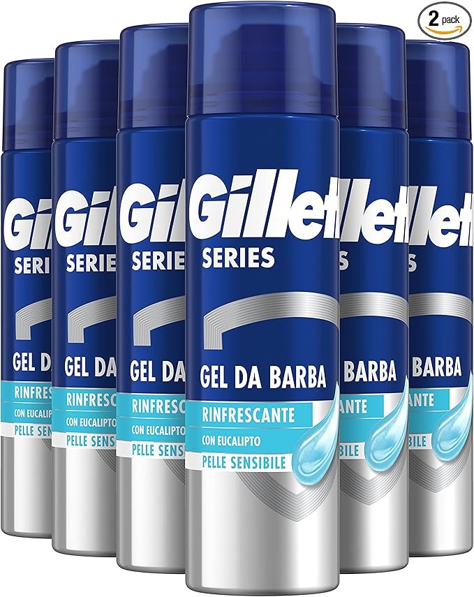 Pack 6 botes gel de afeitar Gillette Series Eucalipto