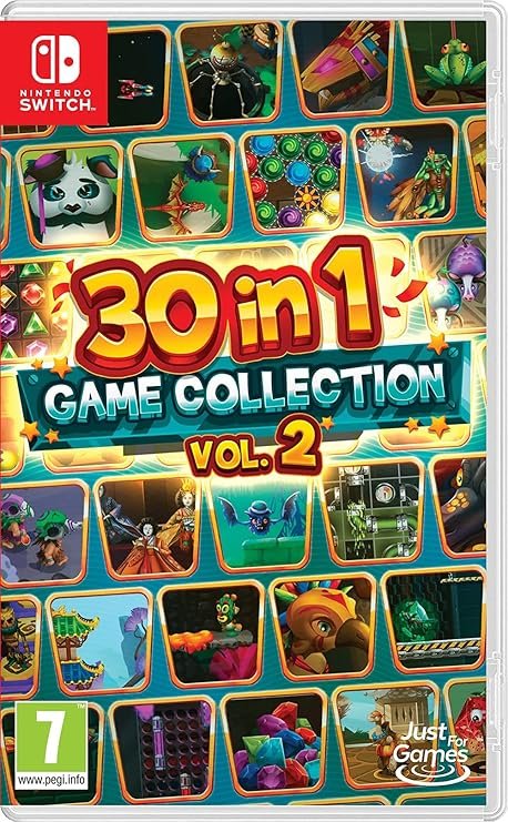 Carátula del juego 30-in-1 Game Collection para Nintendo Switch mostrando variedad de minijuegos