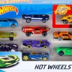 Caja pack 10 coches Hot Wheels metálicos oferta juguetes