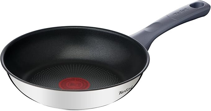 Sartén Tefal acero inoxidable con mango negro