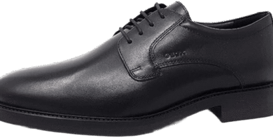 Zapato de vestir Geox Brandolf negro de perfil mostrando suela