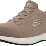 apatillas de trabajo Skechers Squad SR color negro con suela antideslizante.