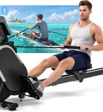 Máquina de remo CHAOKE plegada en un salón moderno.